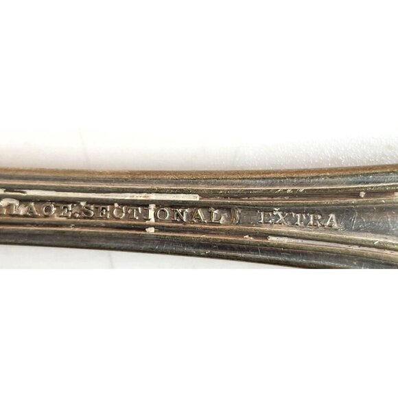 1835 R Wallace Sectional Extra silverplate serving spoon 8.5 in long x 2 inch - Picture 4 of 10